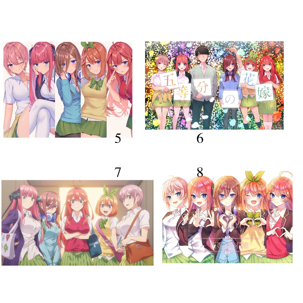 ảnh tranh treo anime in hình Go-Toubun no Hanayome Nhà Có Năm Nàng Tiên