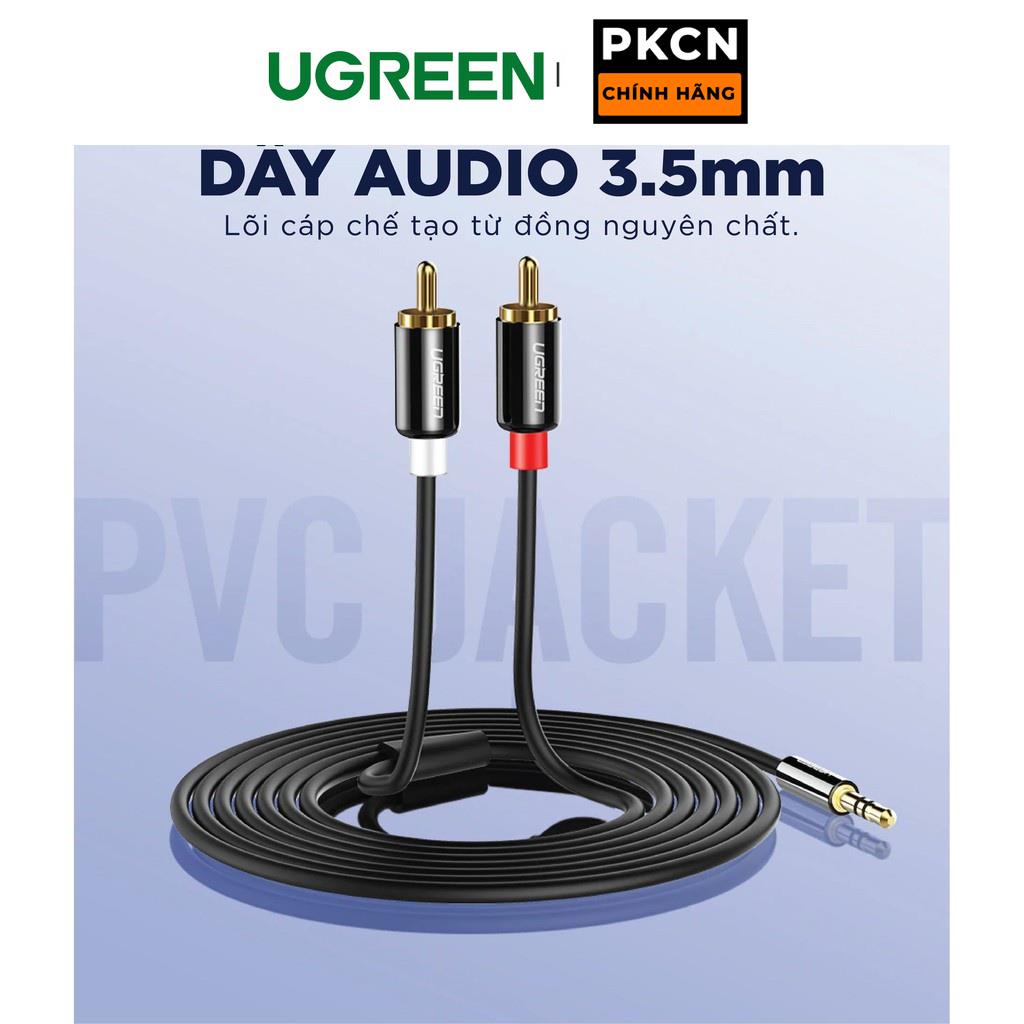Dây Audio 3.5mm ra 2 đầu RCA  UGREEN AV116