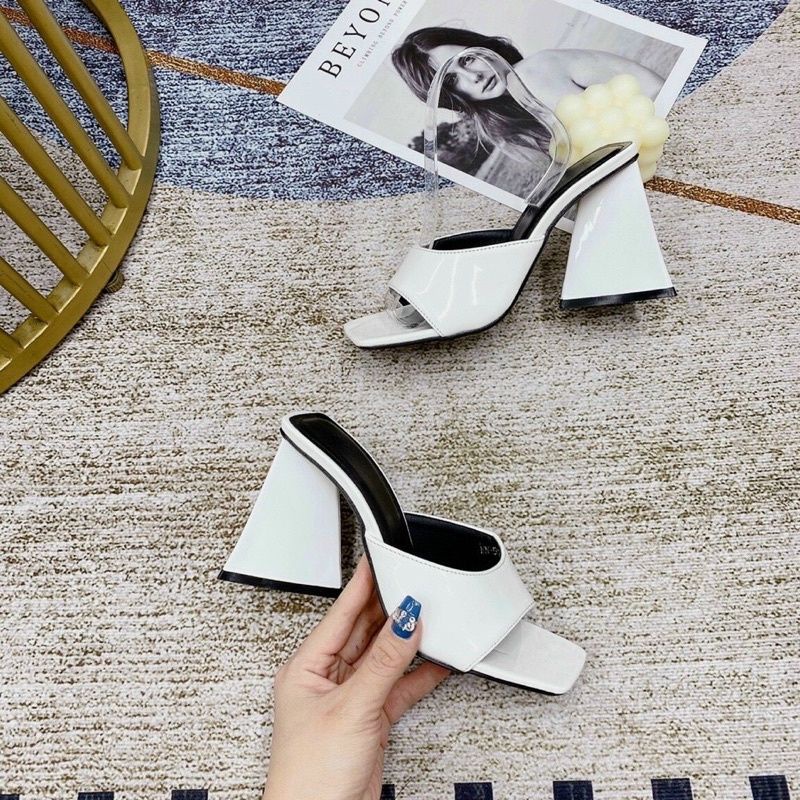 Guốc Cao Gót 7p Đế Tam Giác Kèm Ảnh Thật