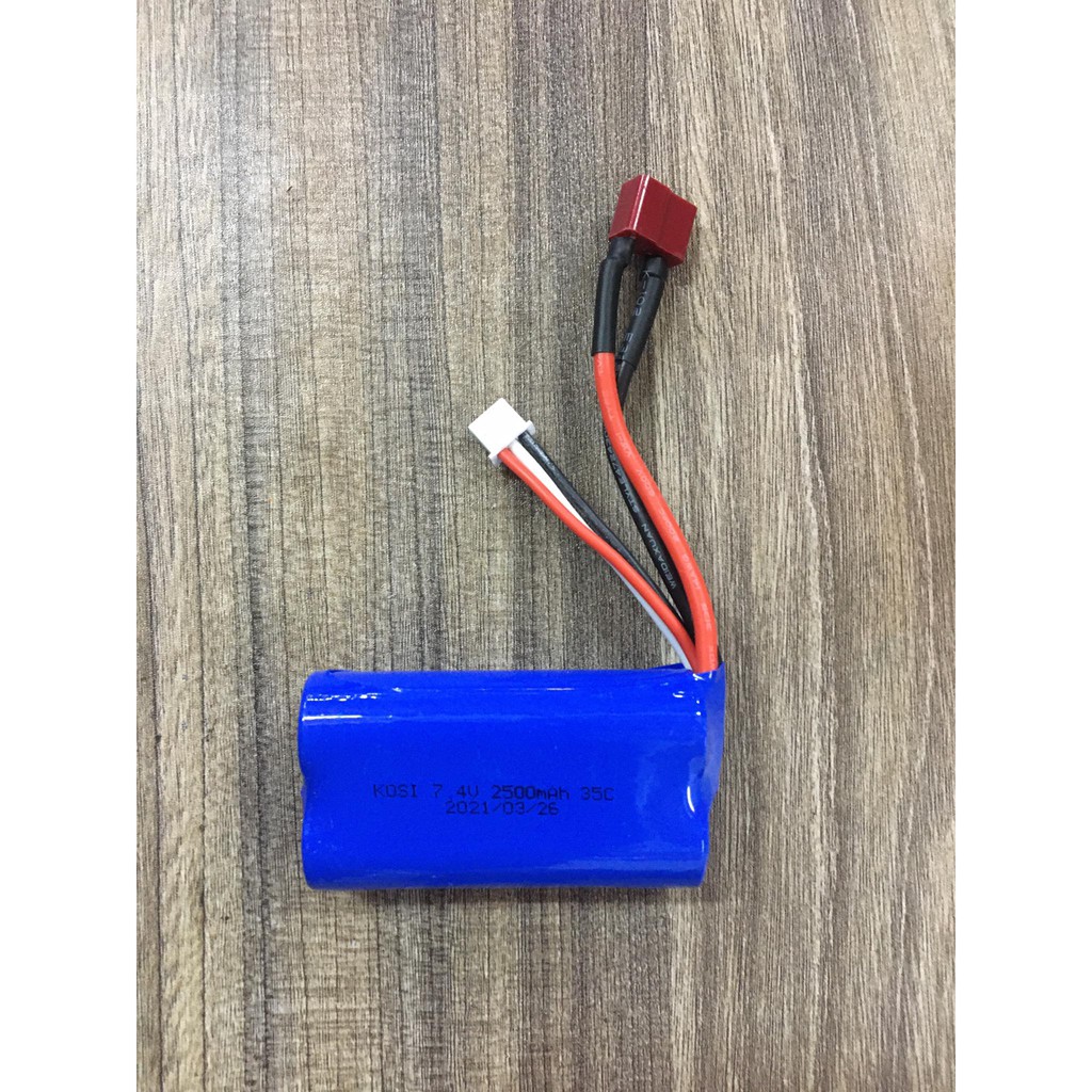 Pin Lion Kosi 2S 7.4V 2500mah jack T giắc SM dùng cho xe điều khiển, tàu thuyền, cano, pin 7,4v 1200mah Jack SM giắc T