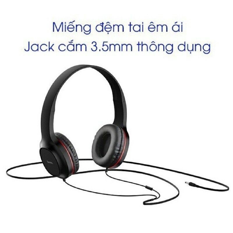 [NGUYÊN SEAL] Tai Nghe Chụp Tai Có Dây Hoco W24 Enlightning - Tặng kèm tai nghe nhét tai  jack 3.5mm (Hàng Chính Hãng)