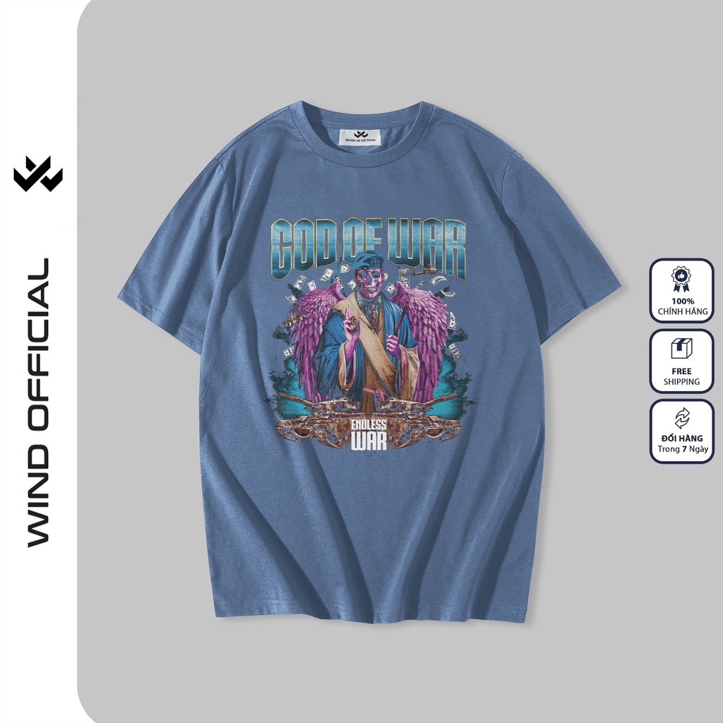 Áo thun tay lỡ unisex WIND phông form rộng GOD thời trang nam nữ oversize ulzzang