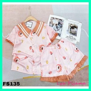 LỤA PIJAMA- BỘ PIJAMA ĐÙI TIỂU THƯ LỤA SATIN HÀNG CAO CẤP