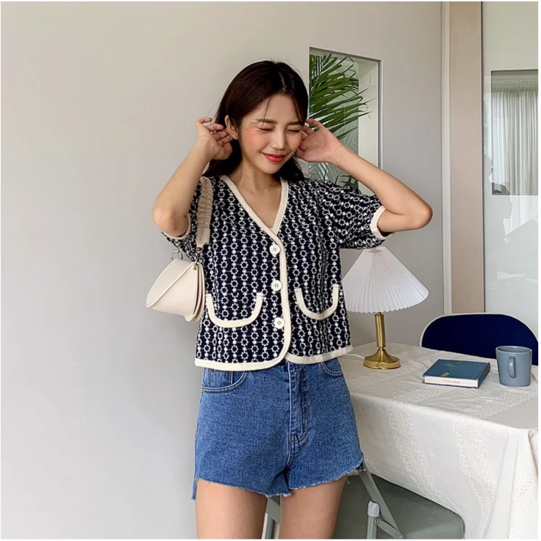 Áo Cardigan Thêu Hoa ENVYLOOK Floral Embroidered Cardigan GomiMall