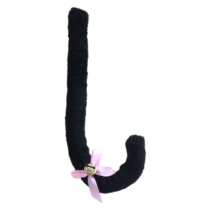 Đuôi mèo giả hóa trang lolita Nhật Bản với dây ruy băng thắt nơ dành cho trẻ em và người lớn