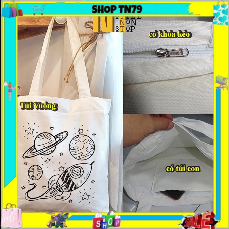 Túi tote đeo vai đeo chéo túi vải canvas giá rẻ đẹp đi học ULZZANG XUONGMAITNT N12