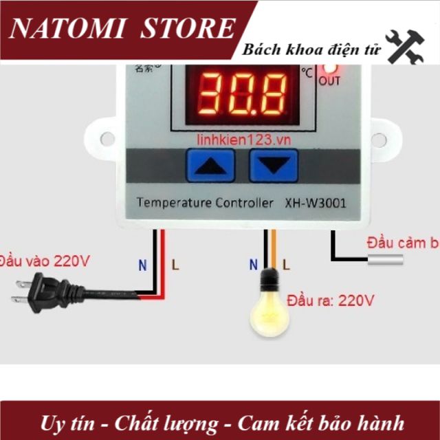 Bộ điều khiển theo nhiệt độ XH W3001 chính hãng - NATOMI Store