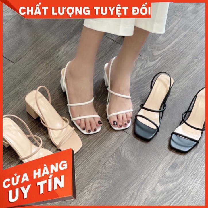 Dép sandal cao gót 5 phân,Giầy cao gót vuông quai dây mảnh xinh xắn dễ phối đồ Mã S13 - Hàng nhập khẩu