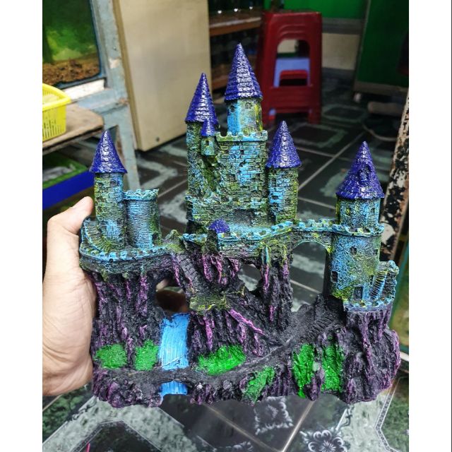 LÂU ĐÀI TRANG TRÍ HỒ CÁ NON BỘ 22x7x23cm