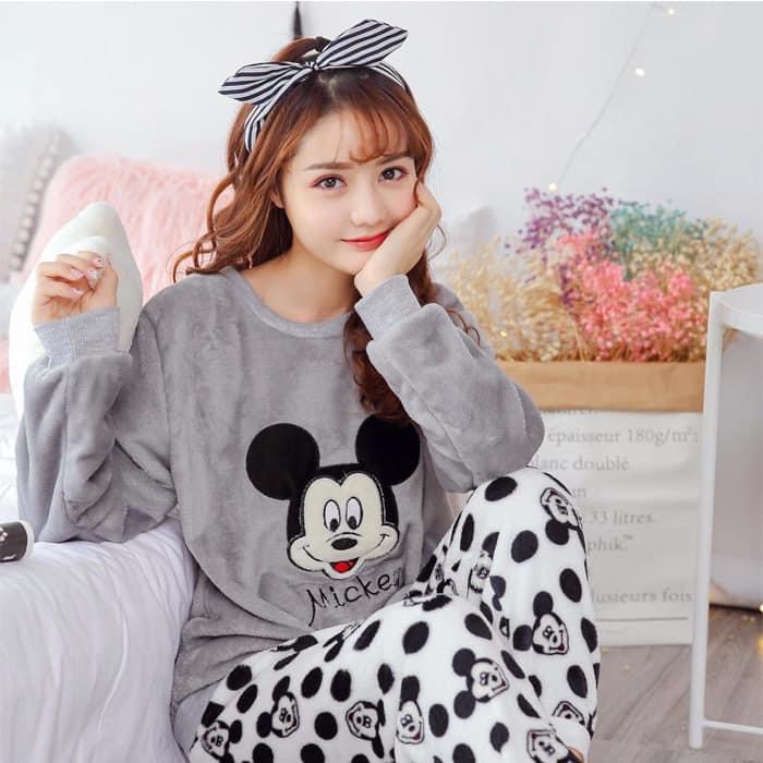 Bộ đồ ngủ bông mặc nhà siêu ấm mùa đông | BigBuy360 - bigbuy360.vn