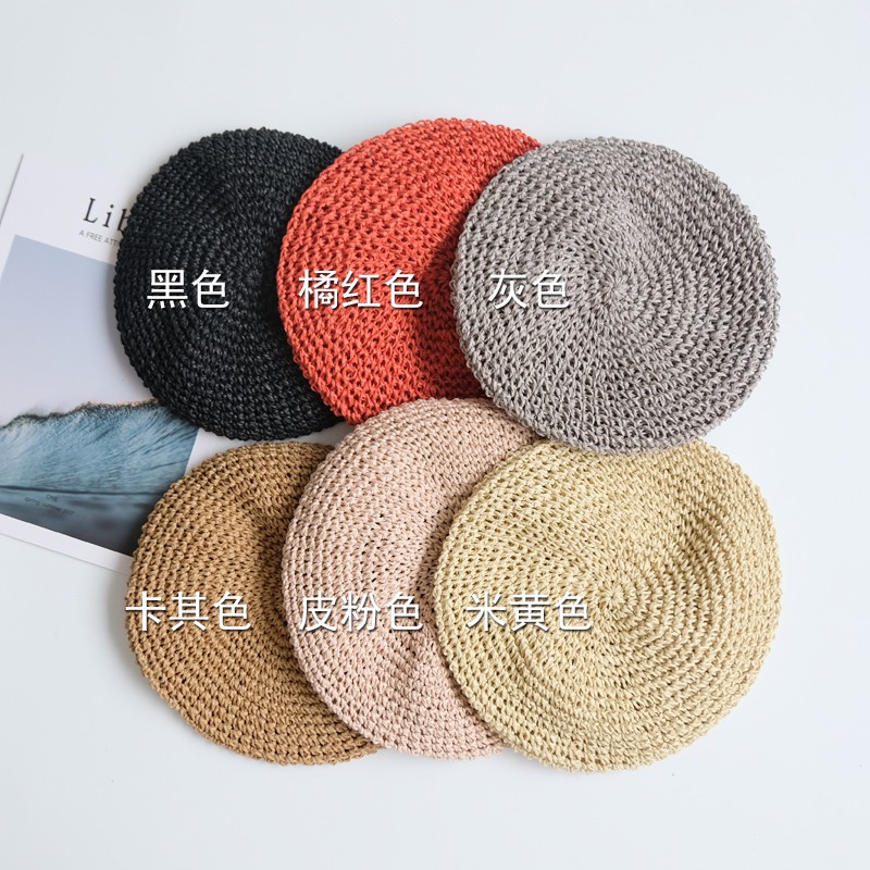 Mũ nồi đan rơm phong cách Hàn Quốc thời trang xuân hè cho nữ
