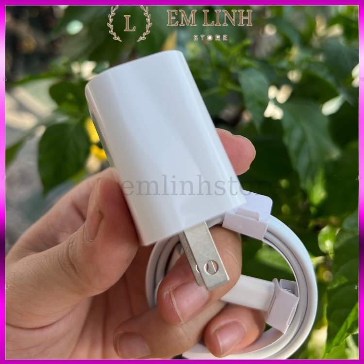 Sỉ củ sạc nhanh 20W chân dẹp, cóc xạc PD chân dây cáp Type-c ra Light-ning (củ sạc)