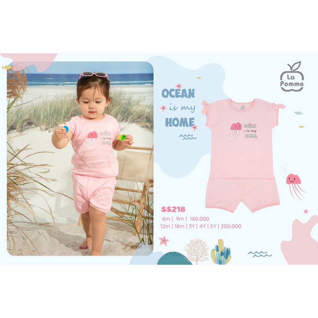 SS218 Bộ cộc tay La Pomme Sứa biển vải cotton