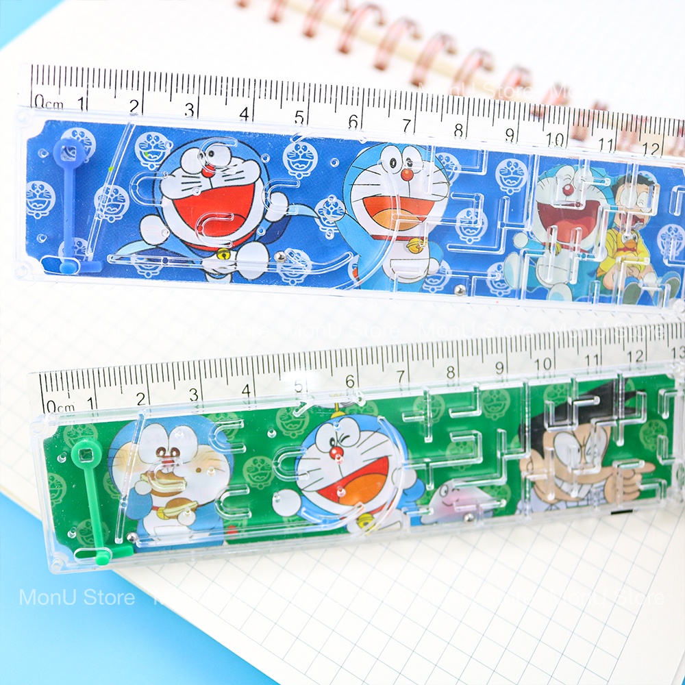 Thước kẻ 20cm DORAEMON DOREMON kèm game ráp hình, lăn bi MON0314 TooYoo