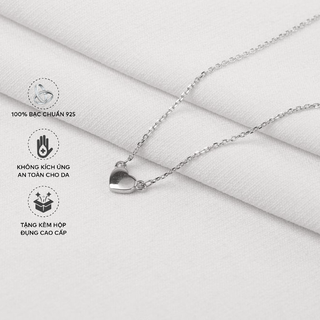 Dây Chuyền Bạc Blue Peach Micro Heart V1 DC364