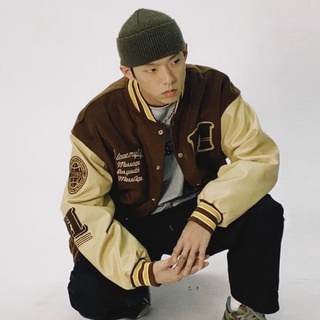 (ORDER) MessAgeLab VARSITY JACKET - ÁO KHOÁC TAY DA