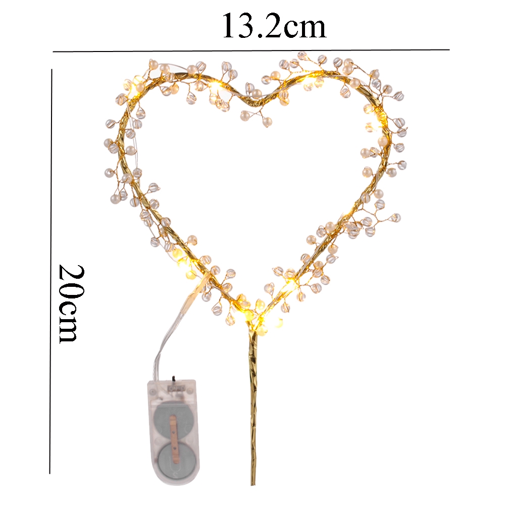 Topper cắm bánh hình trái tim có đèn LED