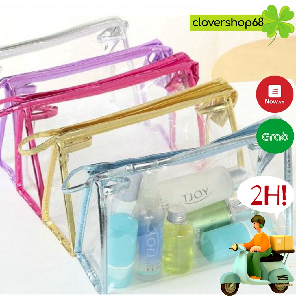 Túi đựng mỹ phẩm trong suốt loại dầy, đẹp  Clovershop68