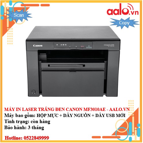 MÁY IN LASERR TRẮNG ĐEN CANONN MF3010AE ĐÃ QUA SỬ DỤNG - AALO.VN