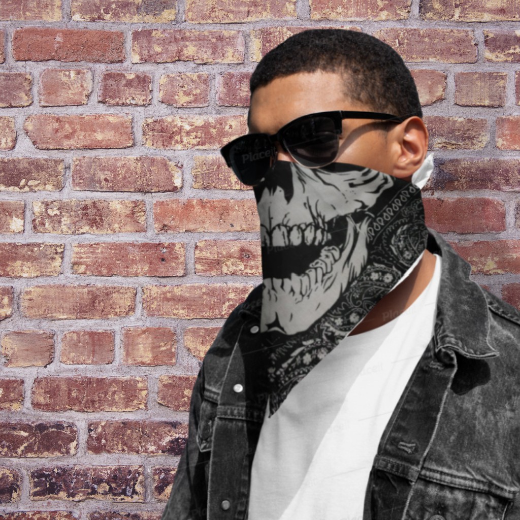 Khăn vuông Bandana họa tiết Skull Spailey tùy chọn ORIFAKE