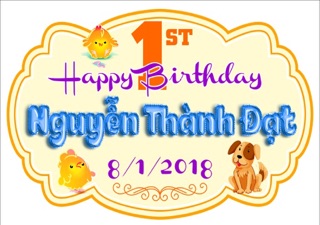 Biển tên treo phông sinh nhật