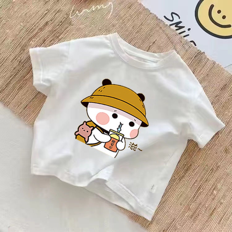 Áo Thun Cotton Ngắn Tay Phong Cách Mới 2022 Cho Bé Gái Dễ Phối Đồ