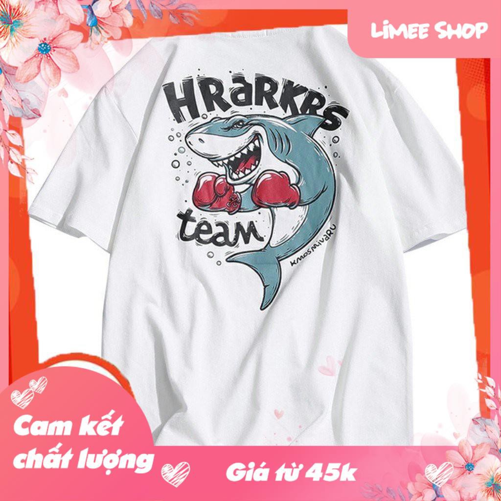 Áo Thun Tay Lỡ In Nhiệt Cá Mập form Unisex nam nữ phong cách Ulzzang - ATIN18 - Hàng loại đẹp