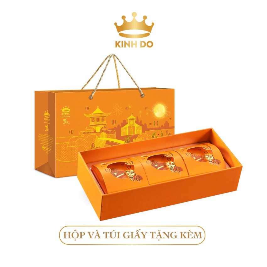 Hộp bánh trung thu Lava Trứng Chảy Kinh Đô: 3 bánh x 80gr