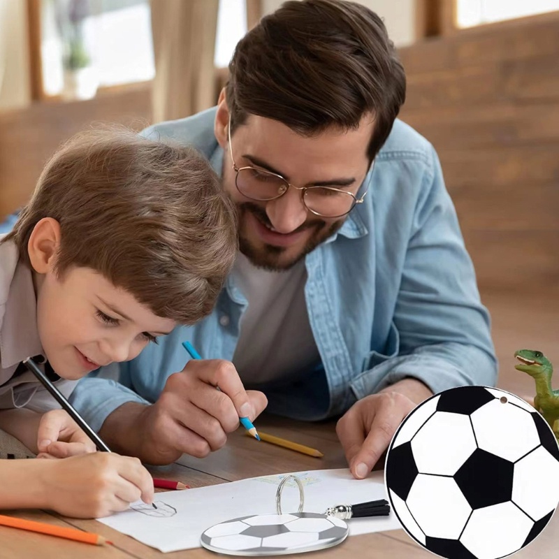 Set 80 Móc Khóa Quả Bóng Đá Bằng Acrylic DIY