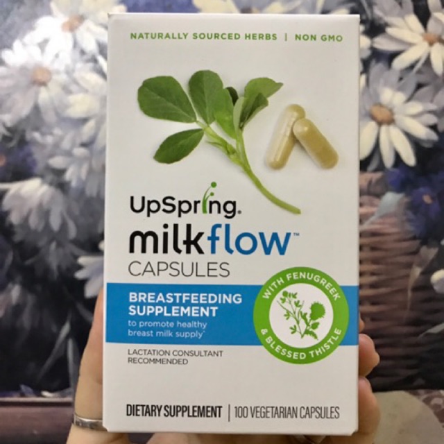 [Mẫu mới 2020] Lợi sữa cỏ cà ri Upspring Milkflow Fenugreek + Blessed Thistle