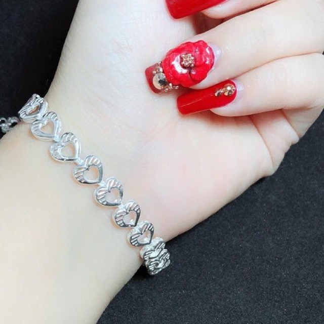 Vòng tay trái tim bạc 925