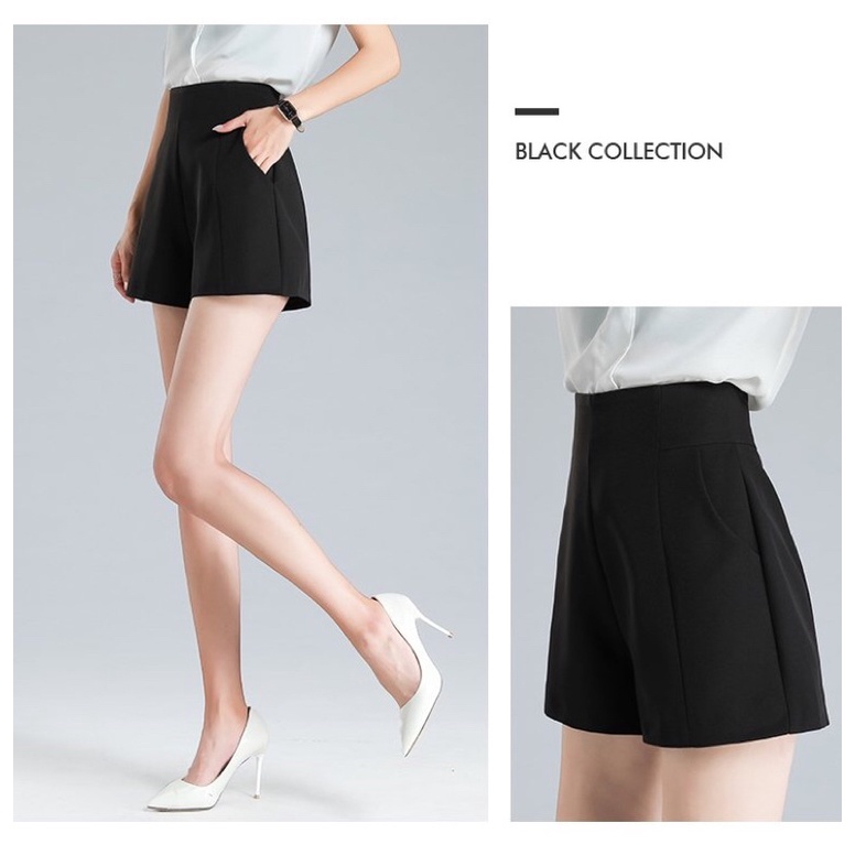 Quần Short Thun Nữ Mặc Nhà Lưng Cao SANMAY Quần Đùi Nữ Ống Rộng Ngắn Đẹp, Sooc Cộc Màu Trắng Đen Hàn Quốc QD004 | BigBuy360 - bigbuy360.vn