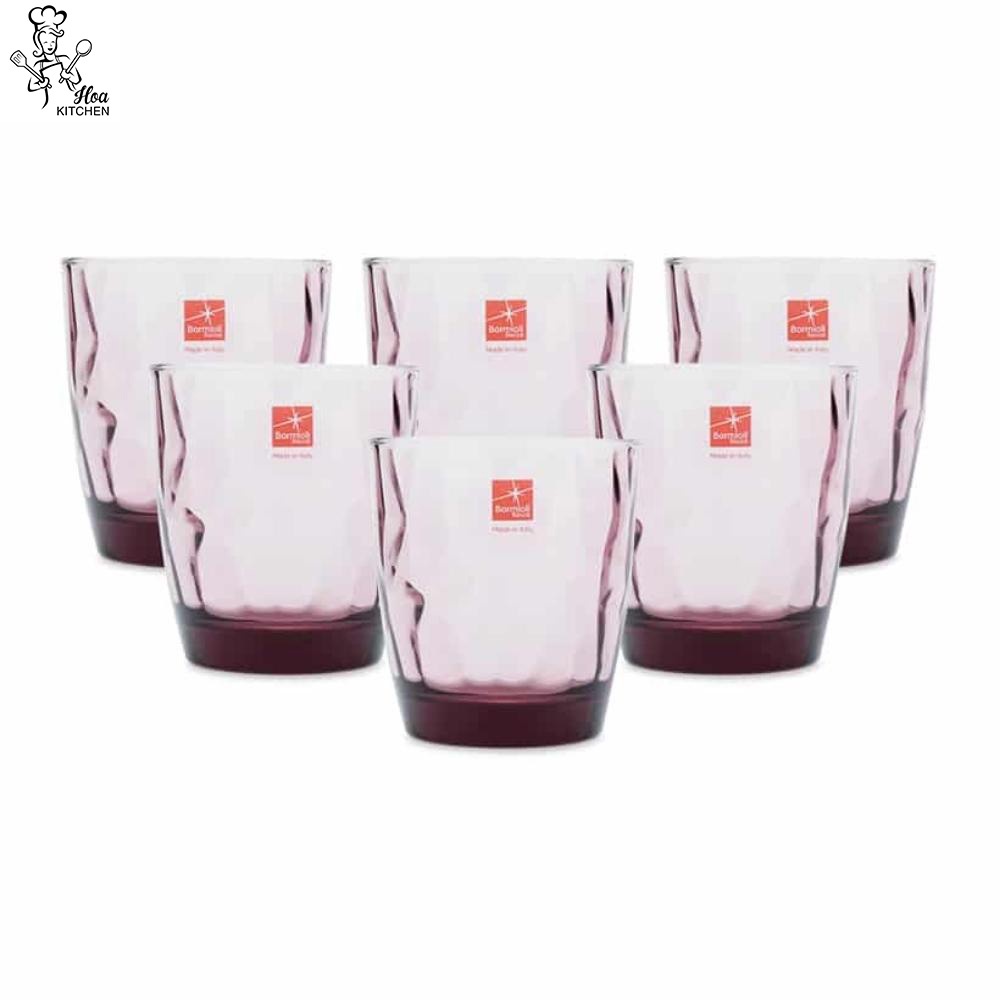 Bộ 6 cốc thủy tinh màu, ly thủy tinh dung tích 300ml, sản xuất tại Ý