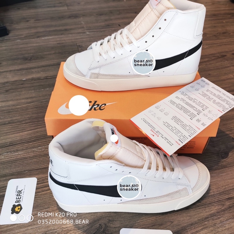 [Bear.sneaker] Giày thể thao Hot Đen trắng Black And White cao cổ bản SC - Da xịn