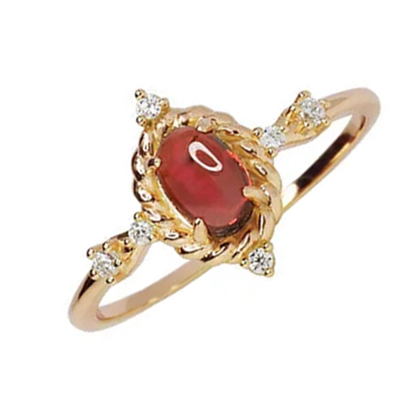 Nhẫn Đeo Tay Bạc 925 Đính Đá Pha Lê Đỏ Phong Cách Retro Thời Trang Hàn Quốc