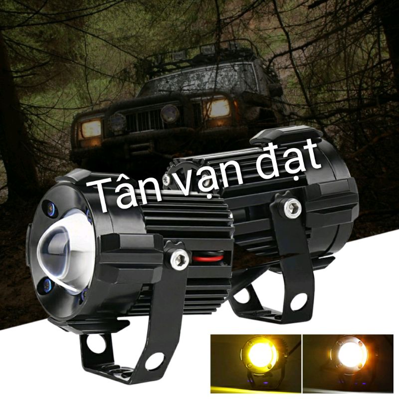 Bóng đèn trợ sáng mini bi cầu led 2 màu Vàng Trắng TD35 YWZ Bala  thiết kế thể thao chống nước và Công tắc Mở tắt Mở