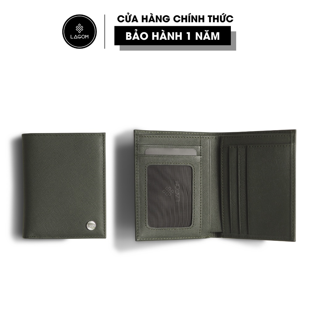 Ví nam Da Thật LAGOM Forest Bifold dáng đứng có ngăn để ảnh