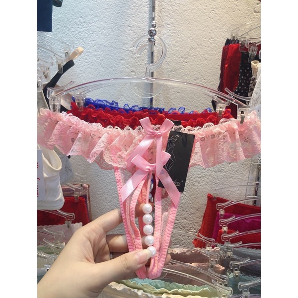 Quần lót ren lọt khe nữ phối chuỗi hạt đẹp sexy - Bra Luxury