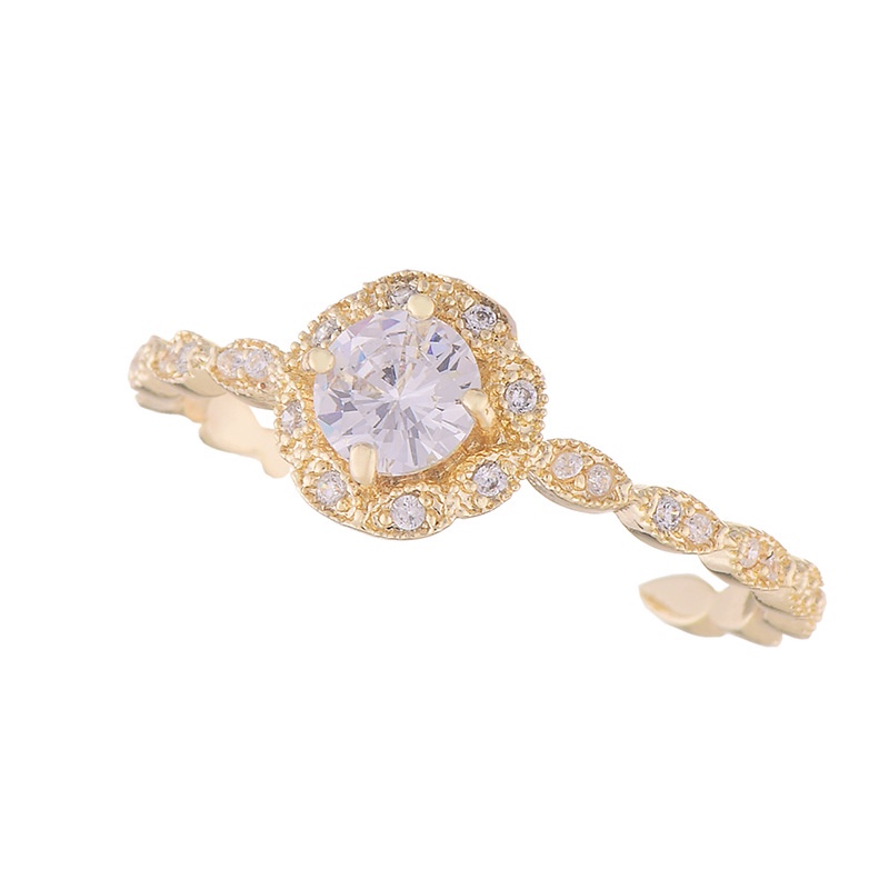 Nhẫn Hở Mạ Vàng 18 Đính Đá Zircon Thời Trang