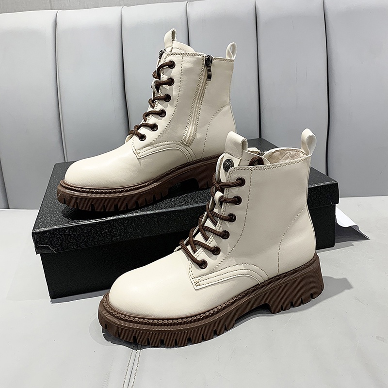 Giày bốt nữ IELGY cao đến mắt cá cột dây phong cách Anh Quốc retro thời trang cá tính  | BigBuy360 - bigbuy360.vn