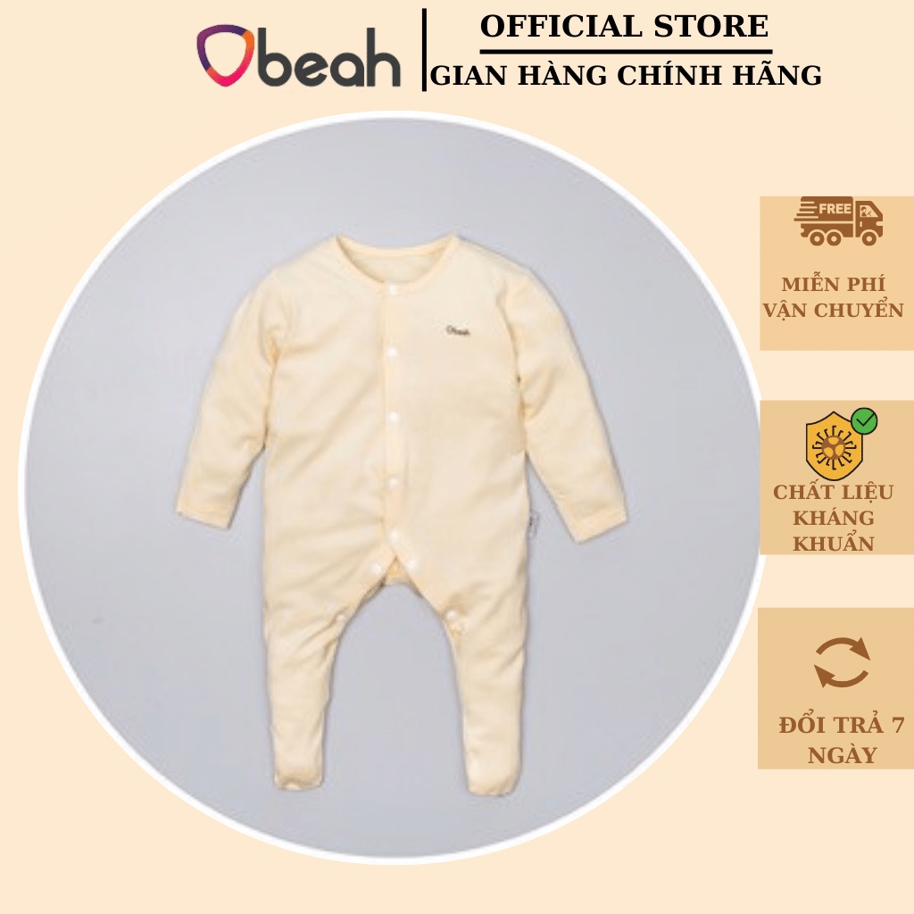Bodysuit cho bé liền tất chất liệu vissco kháng khuẩn size Newborn, 59, 66 tất liền full màu cho bé yêu OBEAH