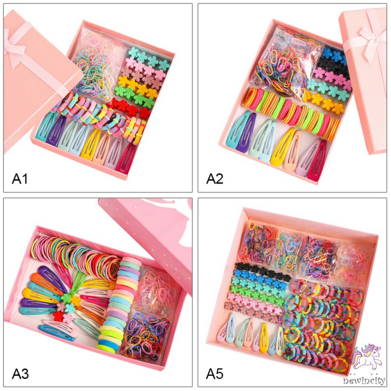 Bộ Kẹp Tóc Và Dây Buộc Tóc Trang Trí Hình Hoa Cho Nữ