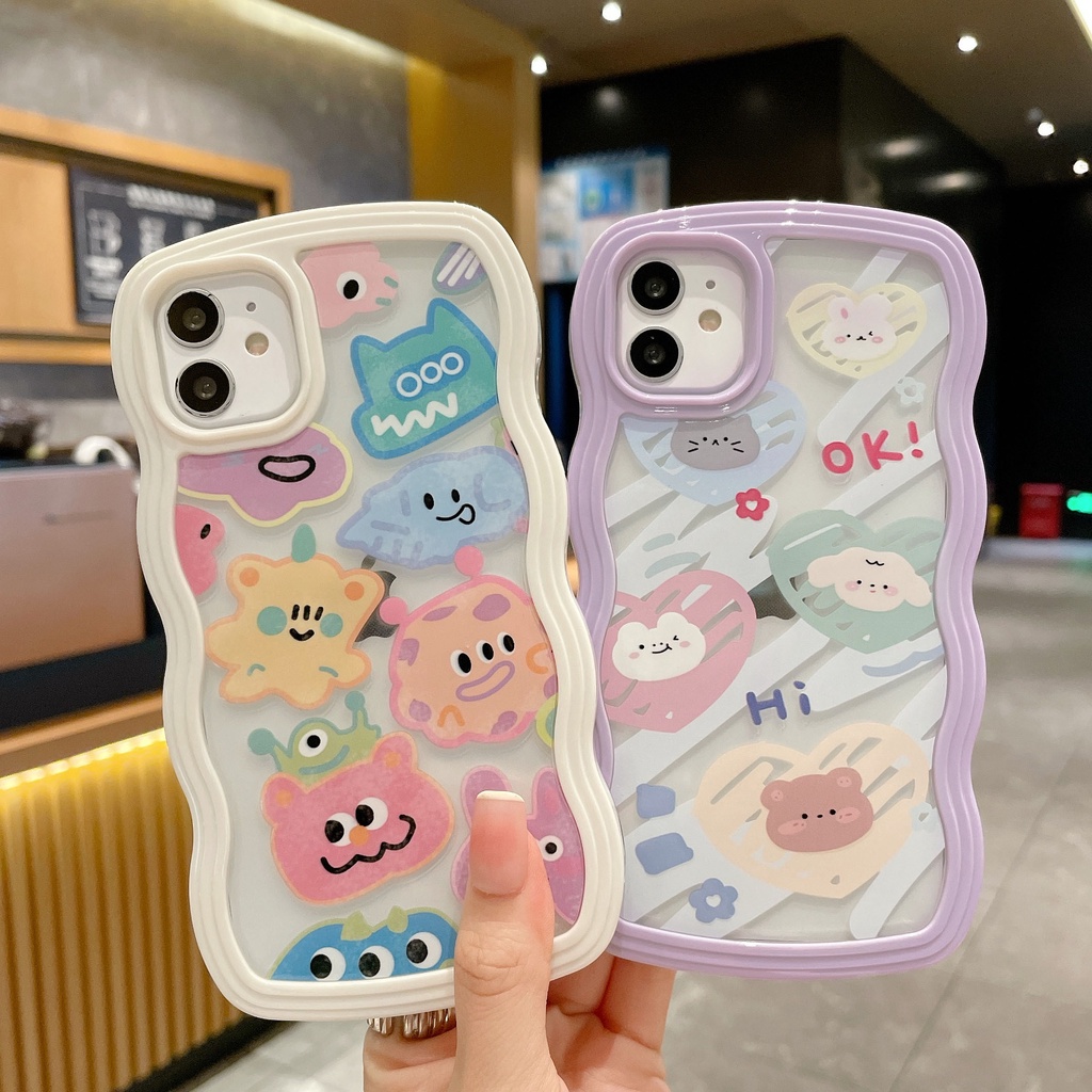 Ốp Điện Thoại Chống Sốc Họa Tiết Động Vật Hoạt Hình Cho iPhone 14 / 13 / 12 / 11 / X