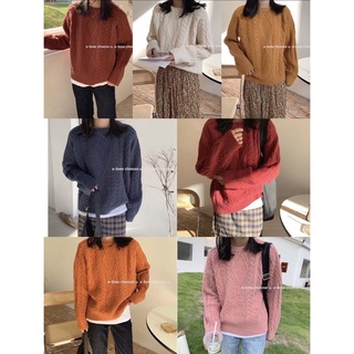 Áo len trám cổ tròn A-6975
