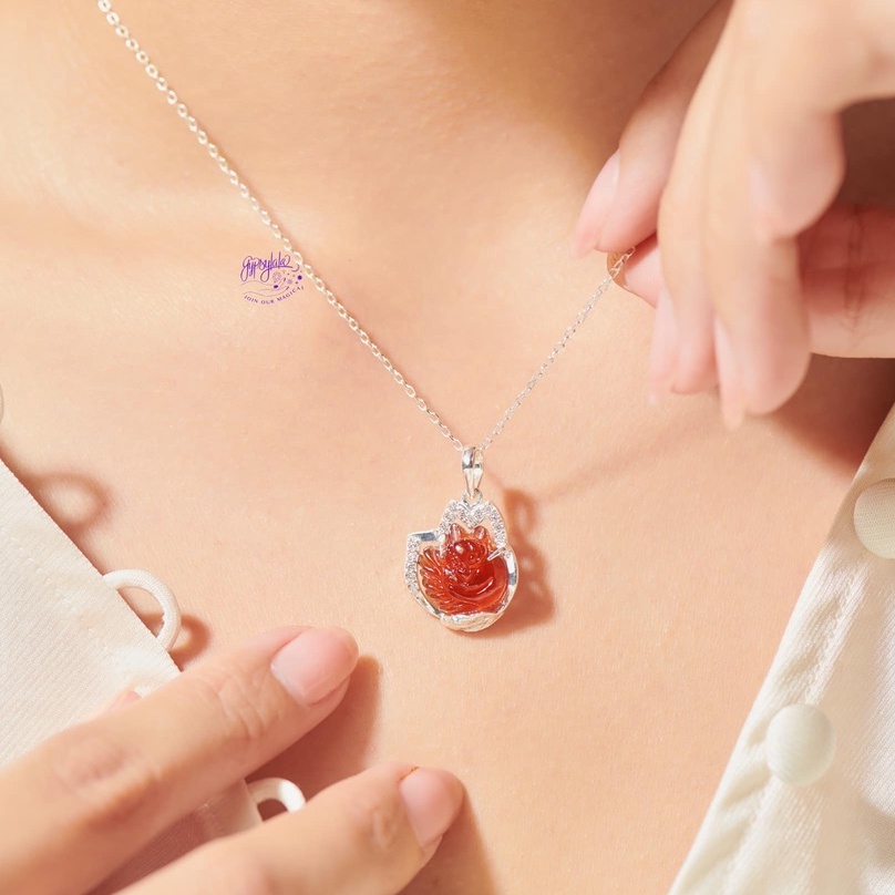 Mặt Dây Chuyền Hồ Ly Đá Garnet Thiên Nhiên Phong Thuỷ SP004072 Gypsy.lala