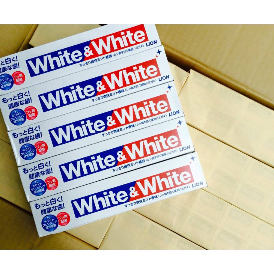 kem đánh răng trắng răng white and white nhật bản 150g