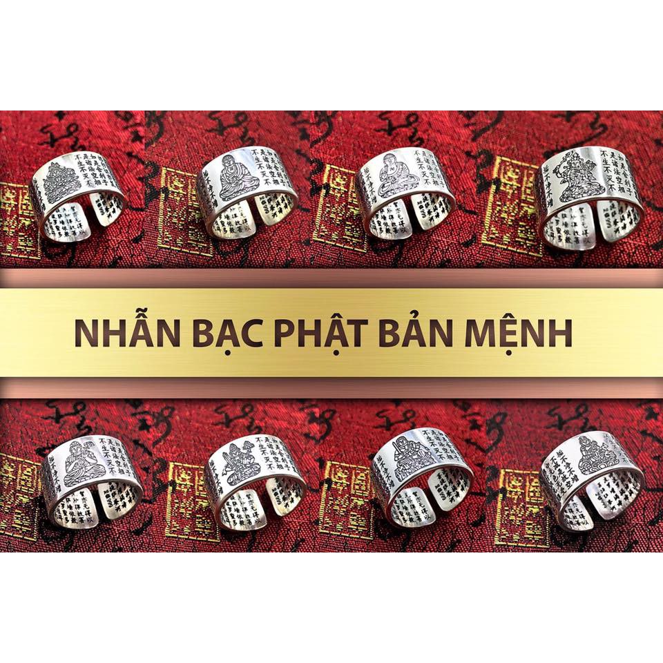 Nhẫn Bạc Phật Bản Mệnh