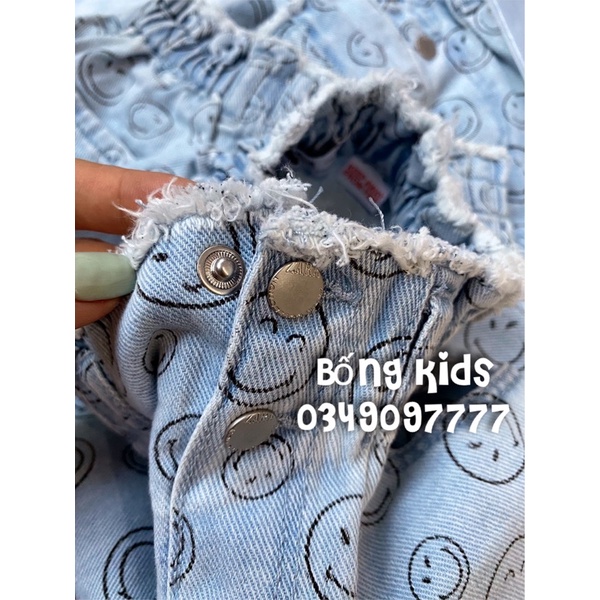 Quần Short Jean Bé Gái Mặt Cười ZR