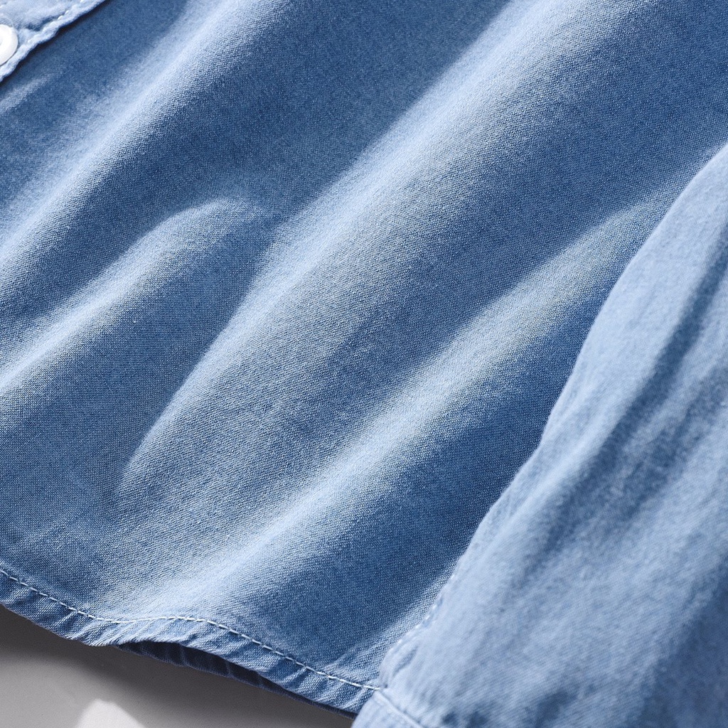 Áo sơ mi nam dài tay cổ bẻ 1 túi HEBOZ chất vải denim lên form sang chảnh - 00000713 | BigBuy360 - bigbuy360.vn