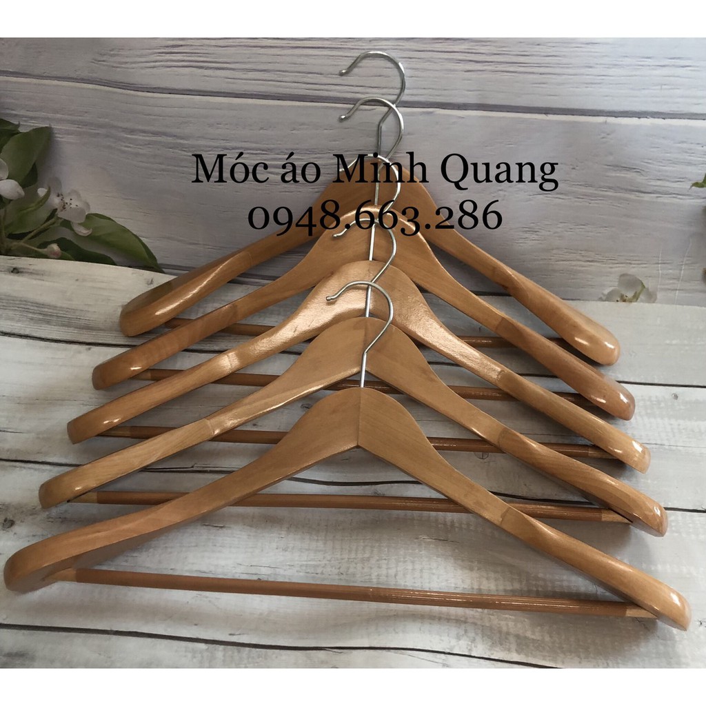 móc treo quần áo vest-mắc cao cấp làm từ gỗ tự nhiên 100%-vai dày 5cm